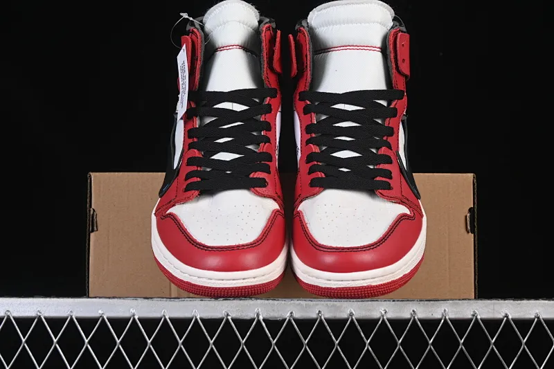 All categories Air Jordan Jordan series basketball shoes Air Jordan 1 High pure original special price Off White x Air Jordan OW AJ1 Joe 1 joint white and red high-top basketball shoes AA3834-101